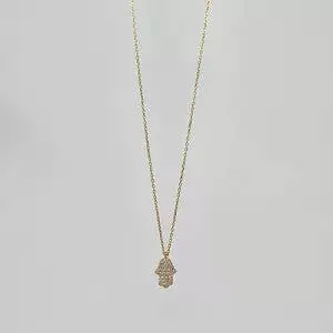 Hamsa Hand Fine Link Chain Necklace