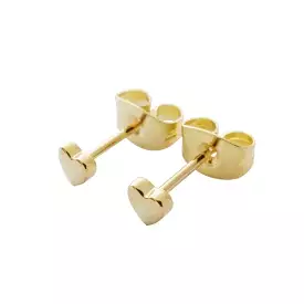 Heart Stud Earrings - Gold