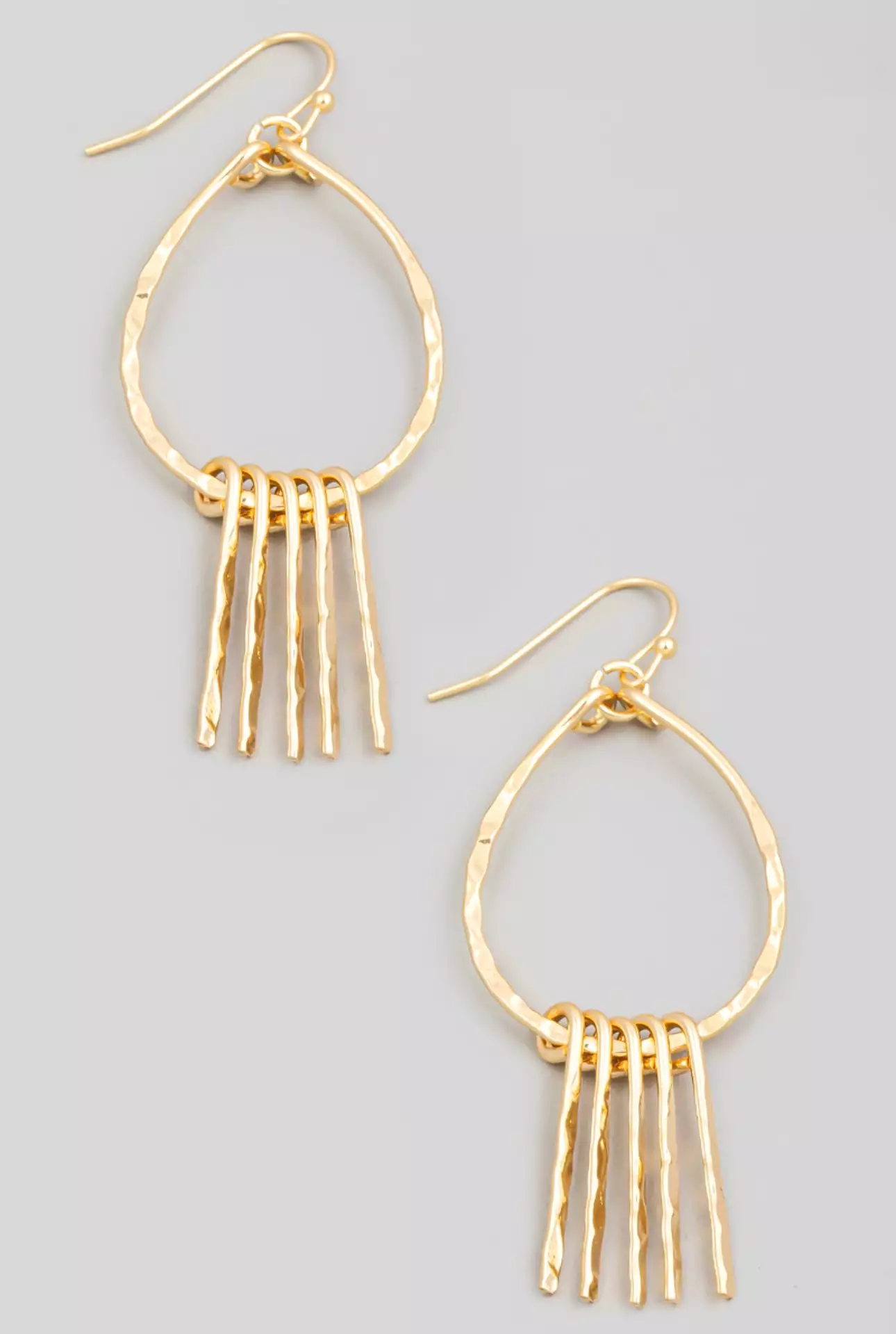 Katrina Teardrop Bar Dangle Earrings  Gold