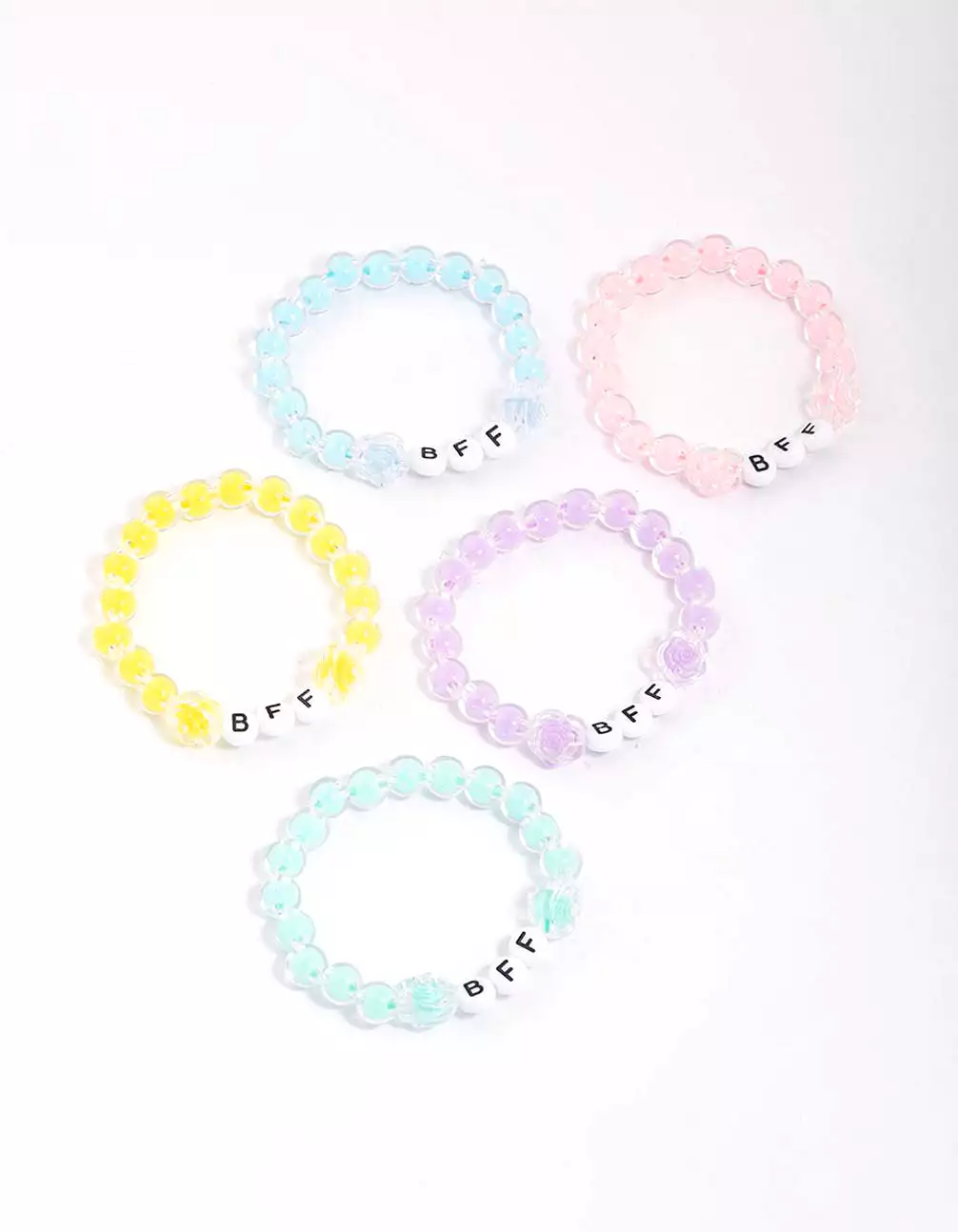 Kids Rainbow BFF Beaded Bracelet 5-Pack