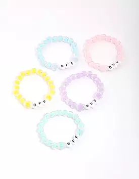 Kids Rainbow BFF Beaded Bracelet 5-Pack