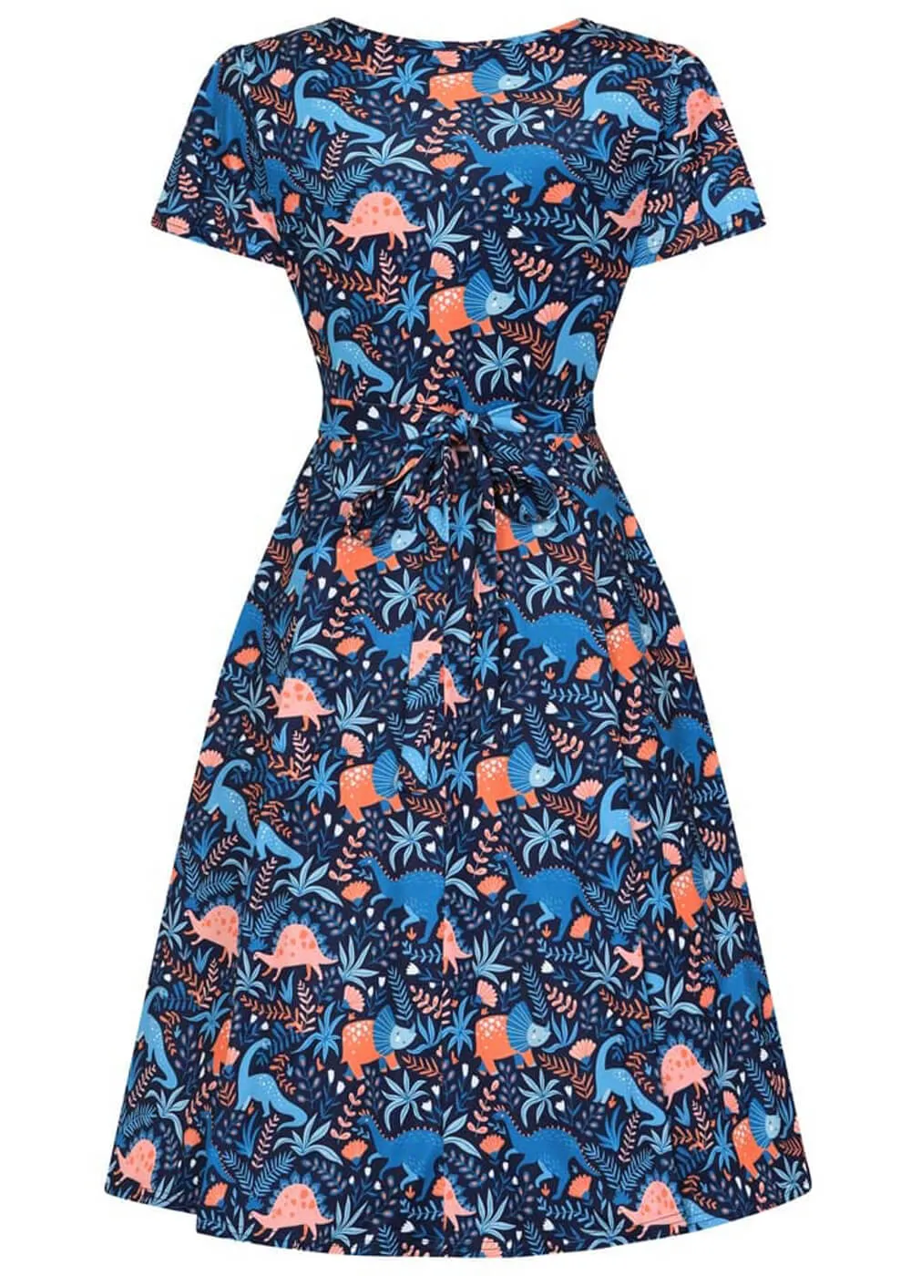 Lady V Lady Voluptuous Lyra Dino 50's Swing Dress Blue