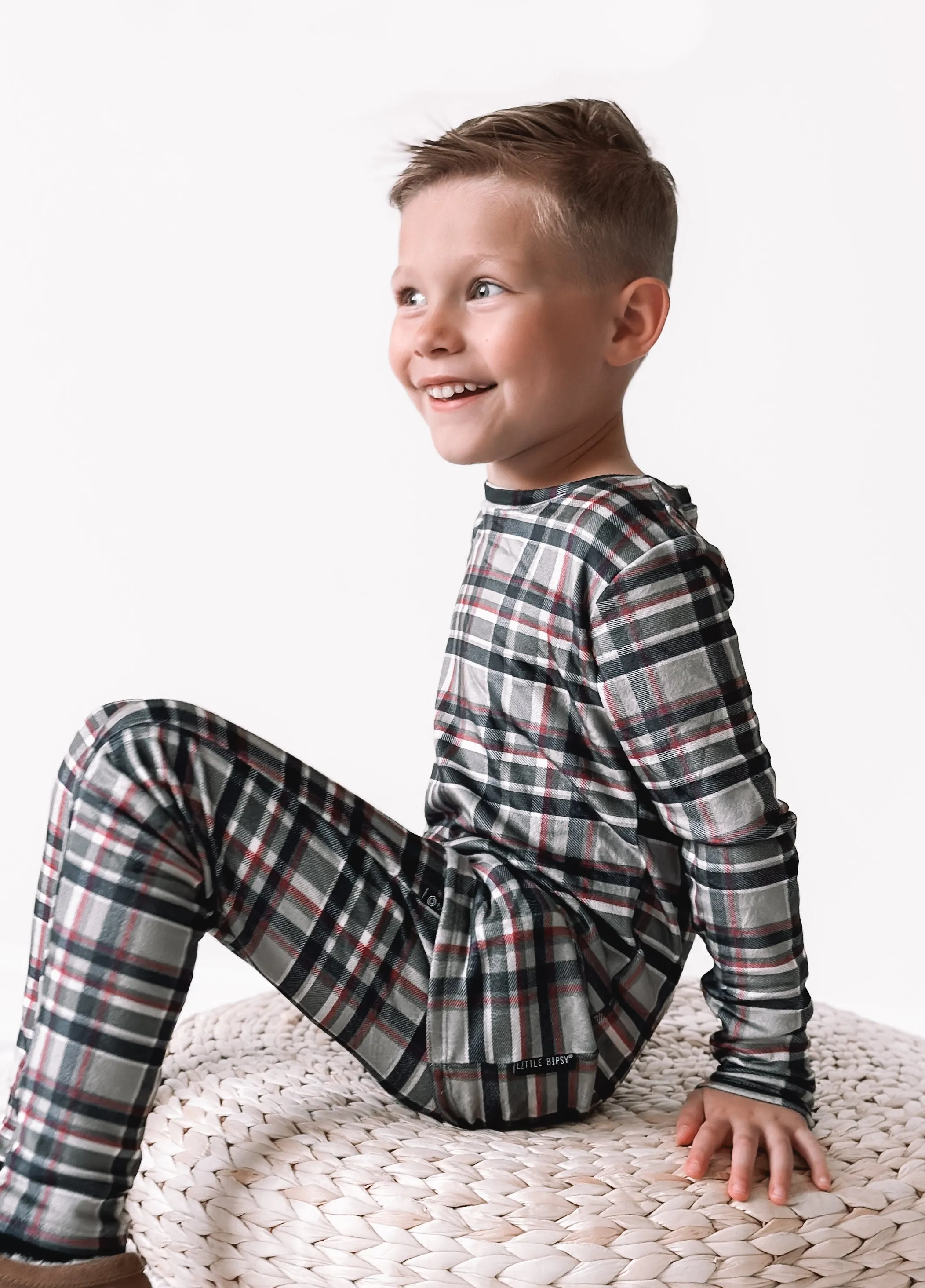 LB x Baby Breez Long Sleeve 2 Piece Pajamas - Plaid