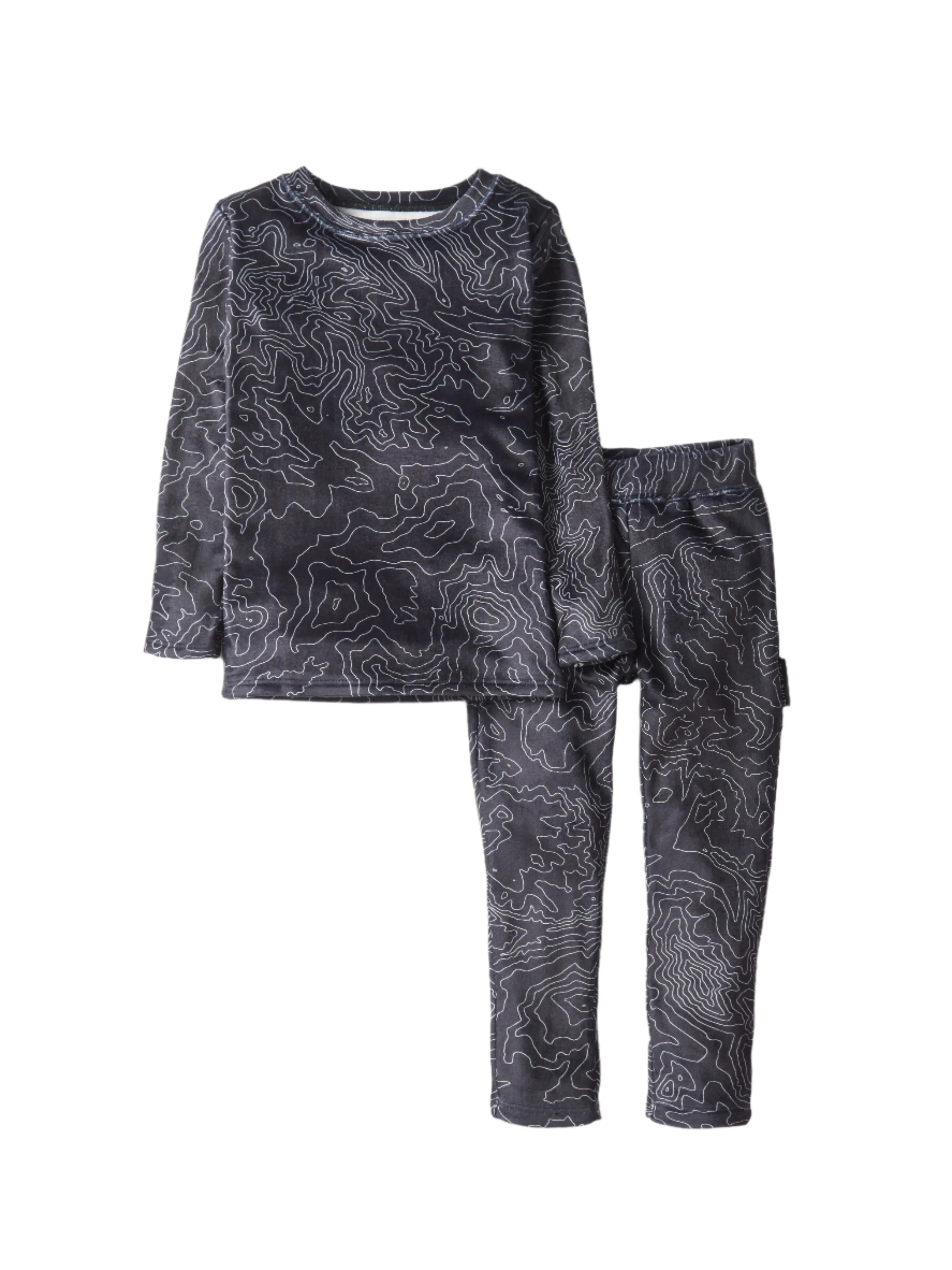 LB x Baby Breez Long Sleeve Ski Resort 2 Piece Pajamas - Black