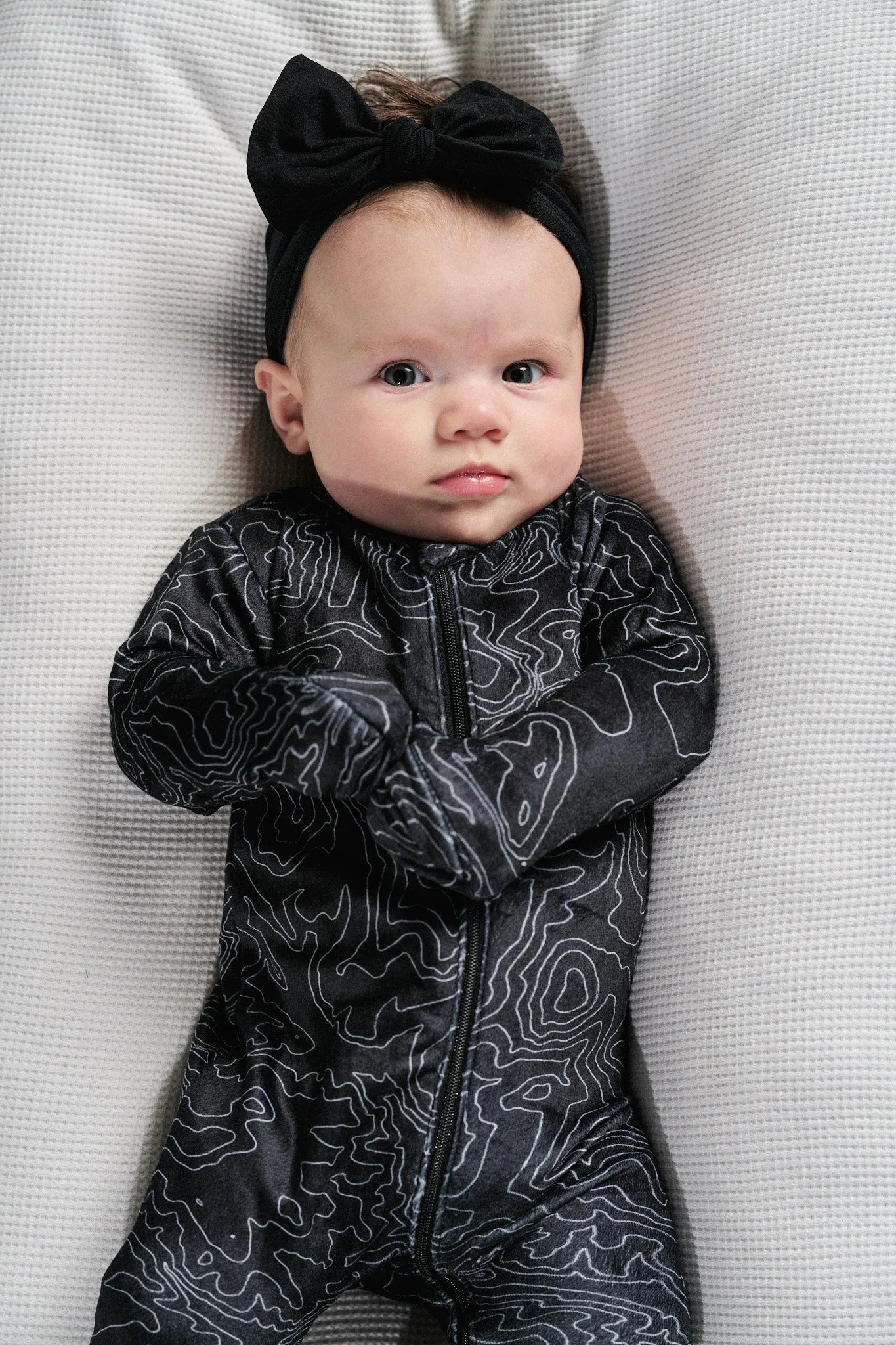 LB x Baby Breez Long Sleeve Ski Resort Romper Pajamas - Black