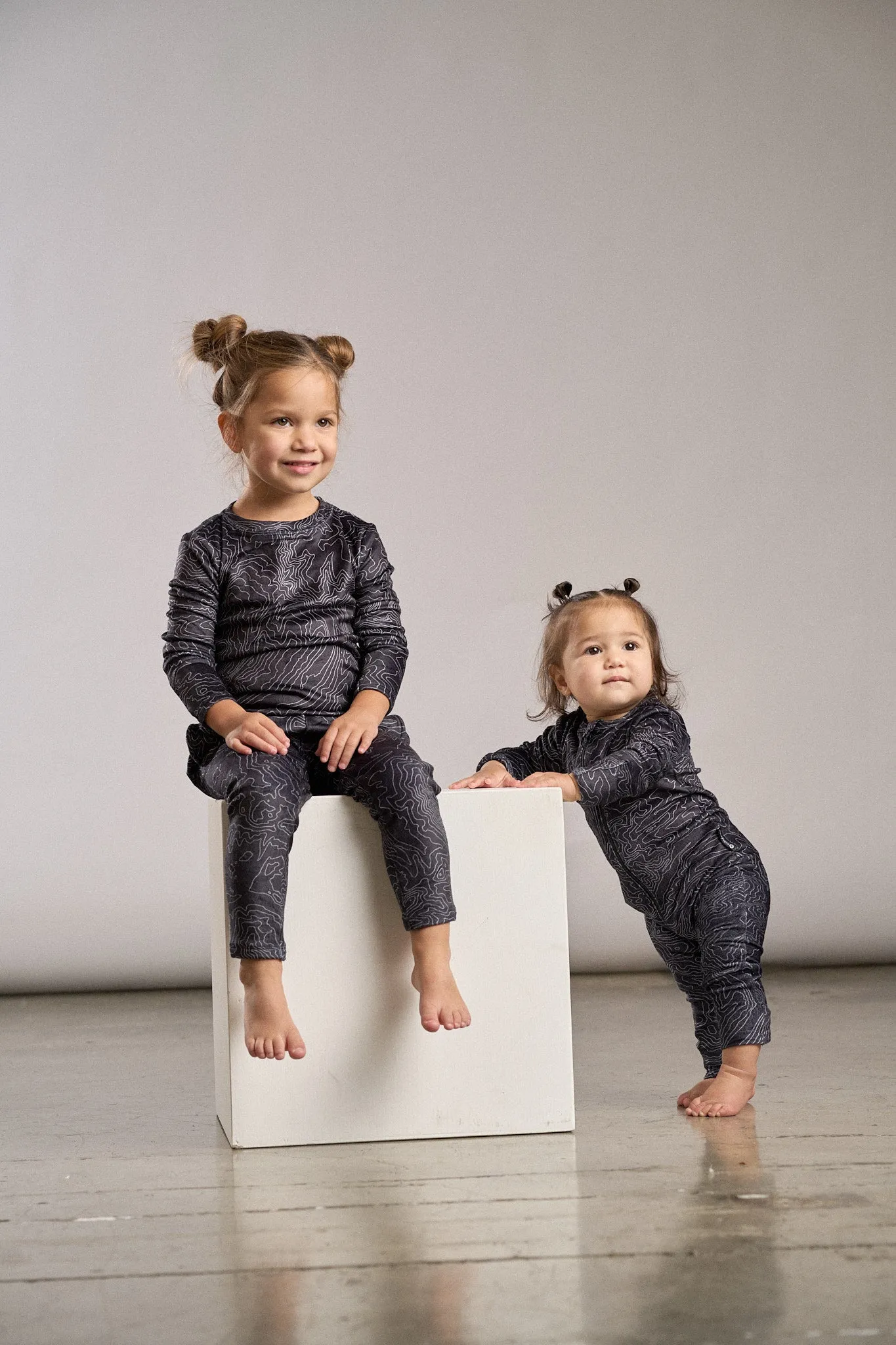 LB x Baby Breez Long Sleeve Ski Resort Romper Pajamas - Black