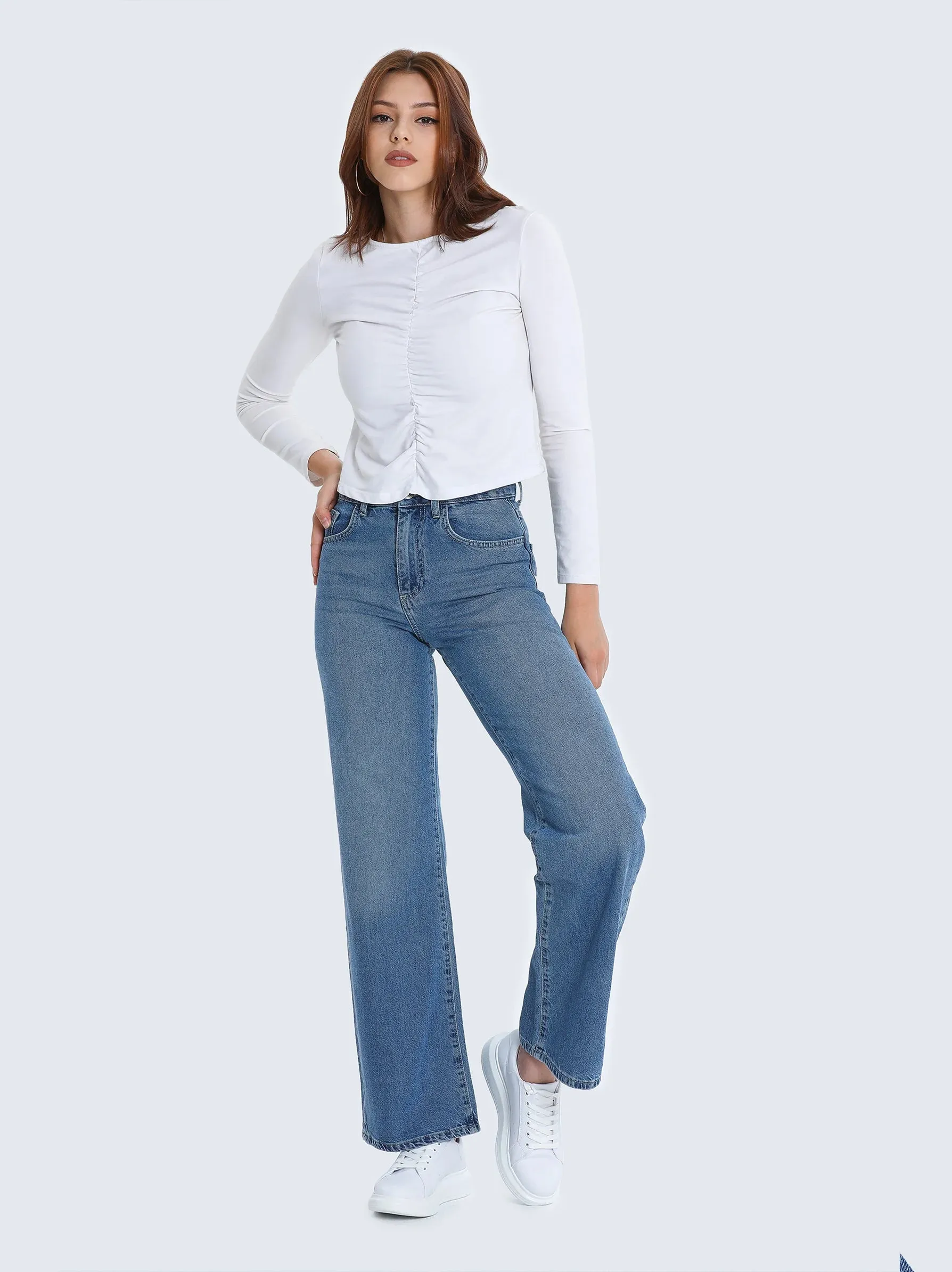 Light Blue Hourglass Wide Leg Jeans