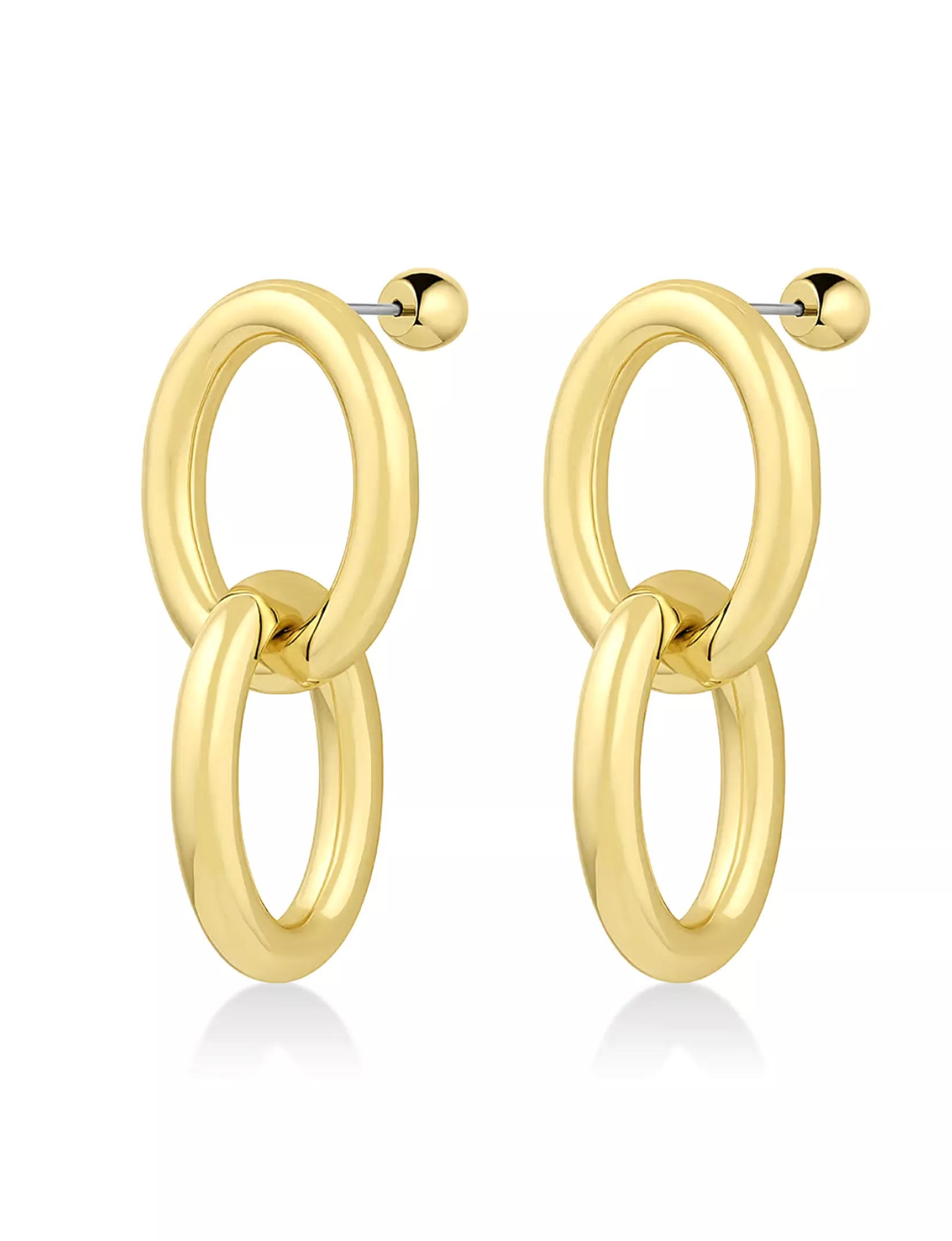 Lou Drop Earrings, Gold Plated