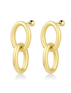 Lou Drop Earrings, Gold Plated