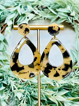 Lucy Teardrop Earrings  Tortoise