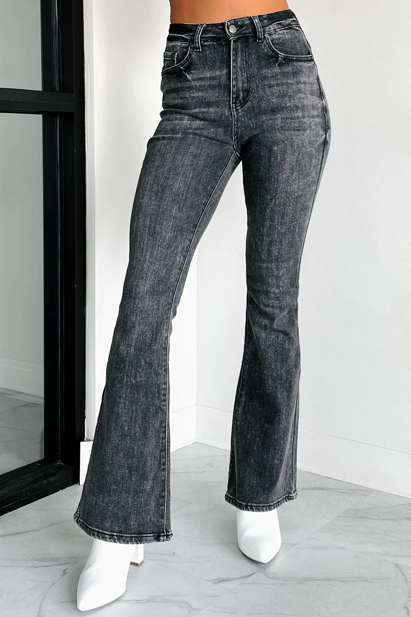 Magnus High Rise Flare Leg Legend Jeans (Black Acid)