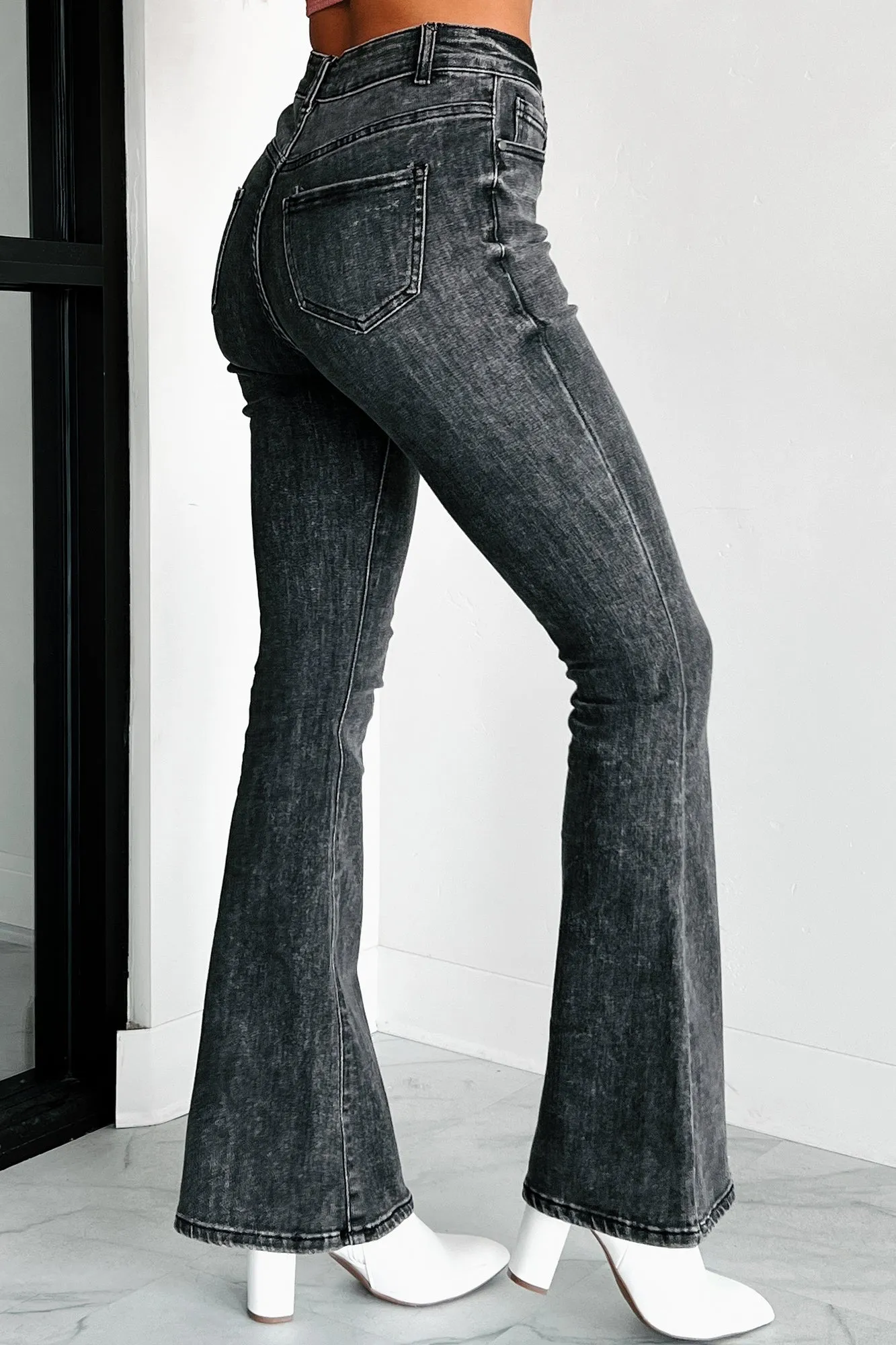 Magnus High Rise Flare Leg Legend Jeans (Black Acid)