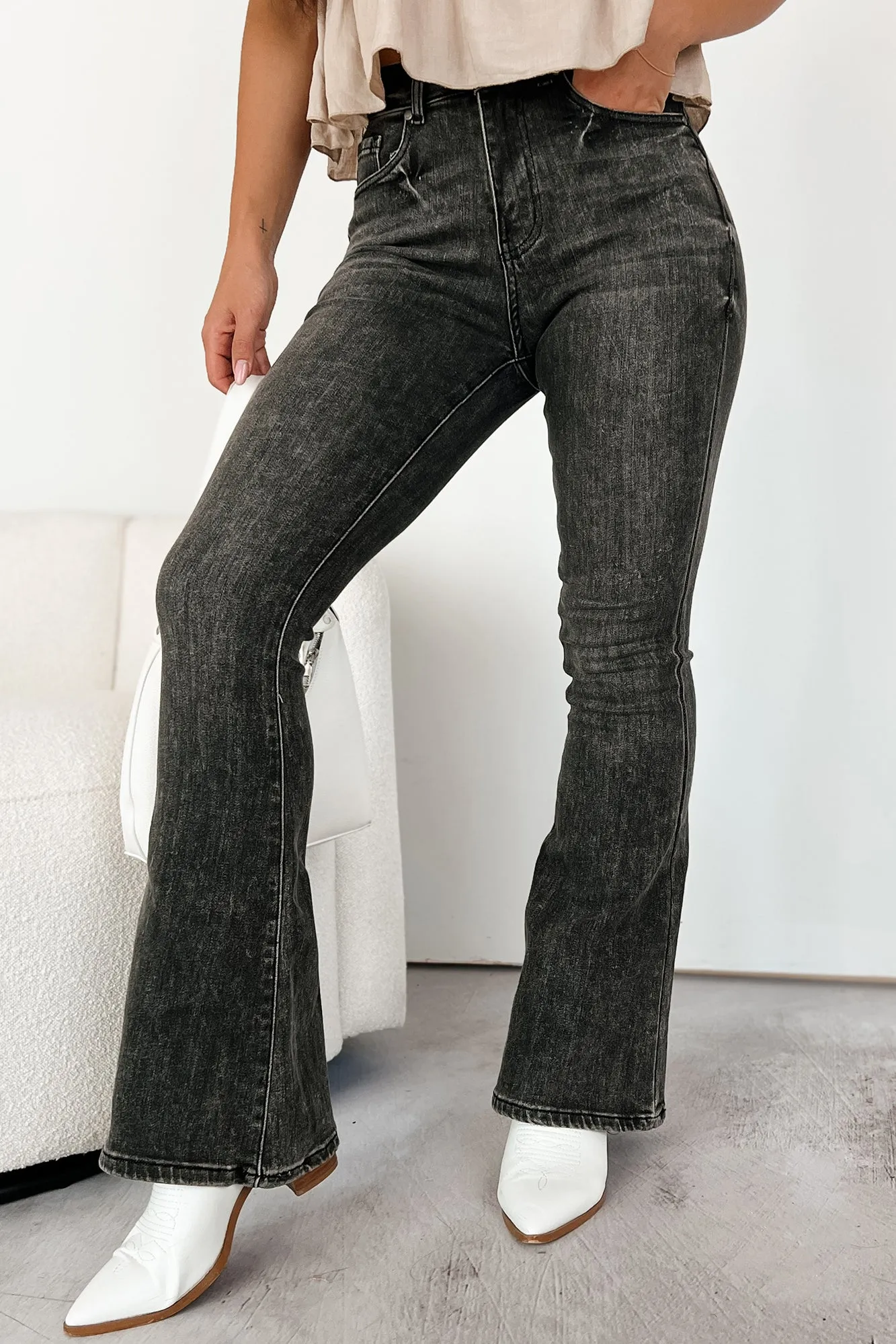 Magnus High Rise Flare Leg Legend Jeans (Black Acid)