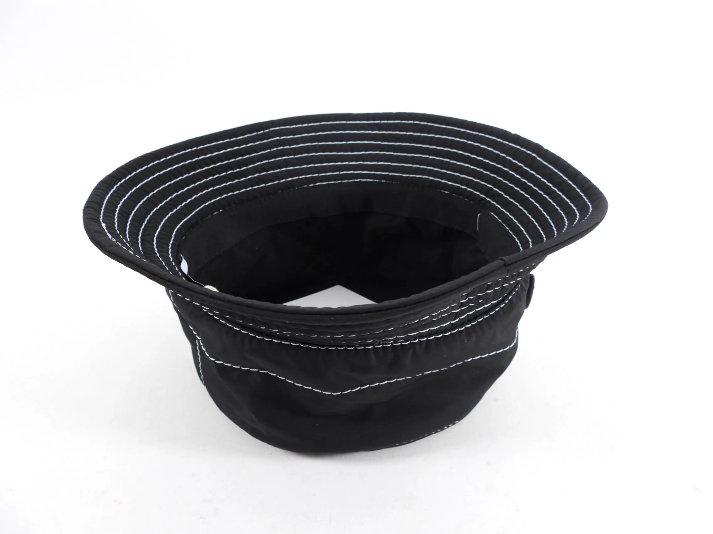 Maison Michel Black Nylon Top Stitch Bucket Hat - XS / S