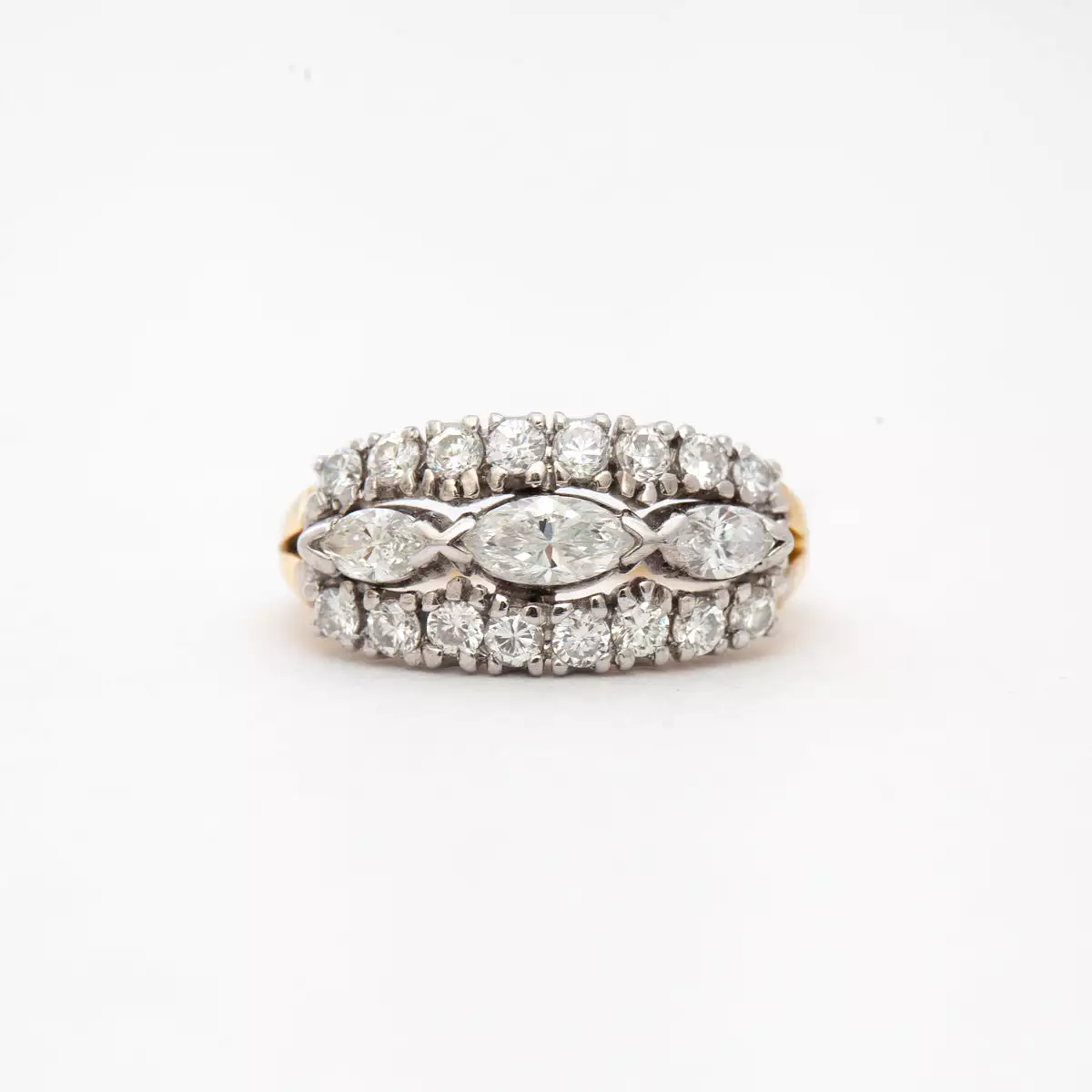 Marquise Diamond Three-Row Band