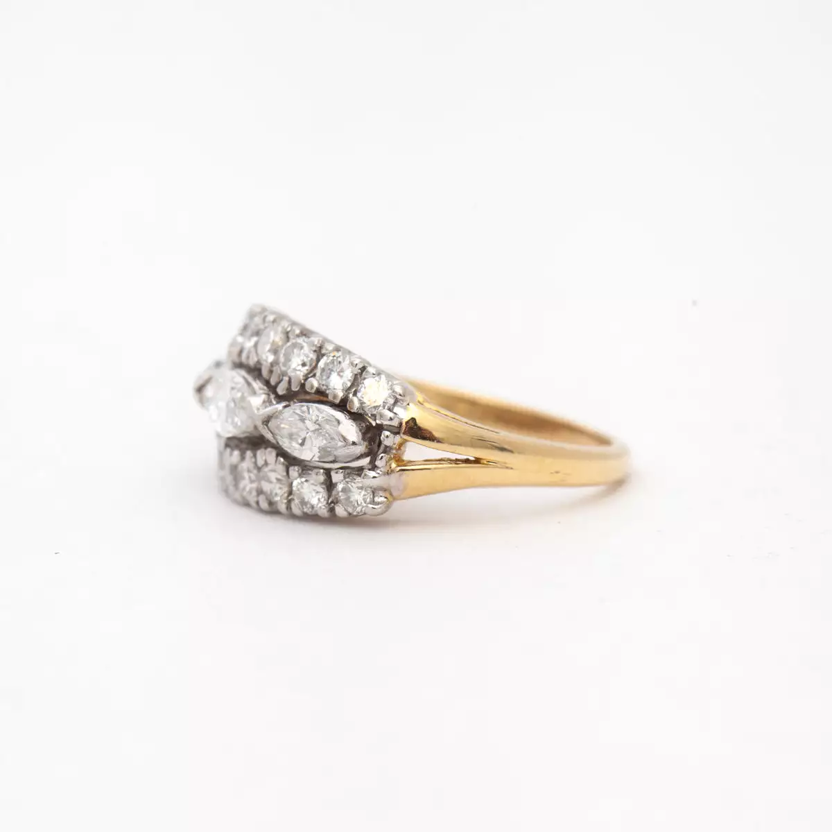 Marquise Diamond Three-Row Band