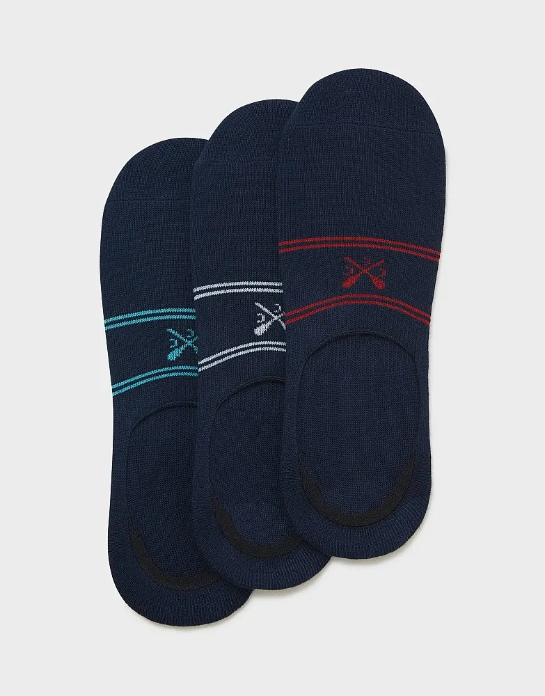 Men's 3 Pack Bamboo Secret Socks from Crew Clothing Company - Navy Blue