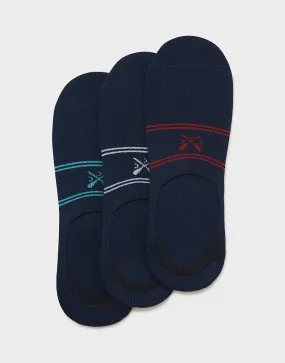 Men's 3 Pack Bamboo Secret Socks from Crew Clothing Company - Navy Blue