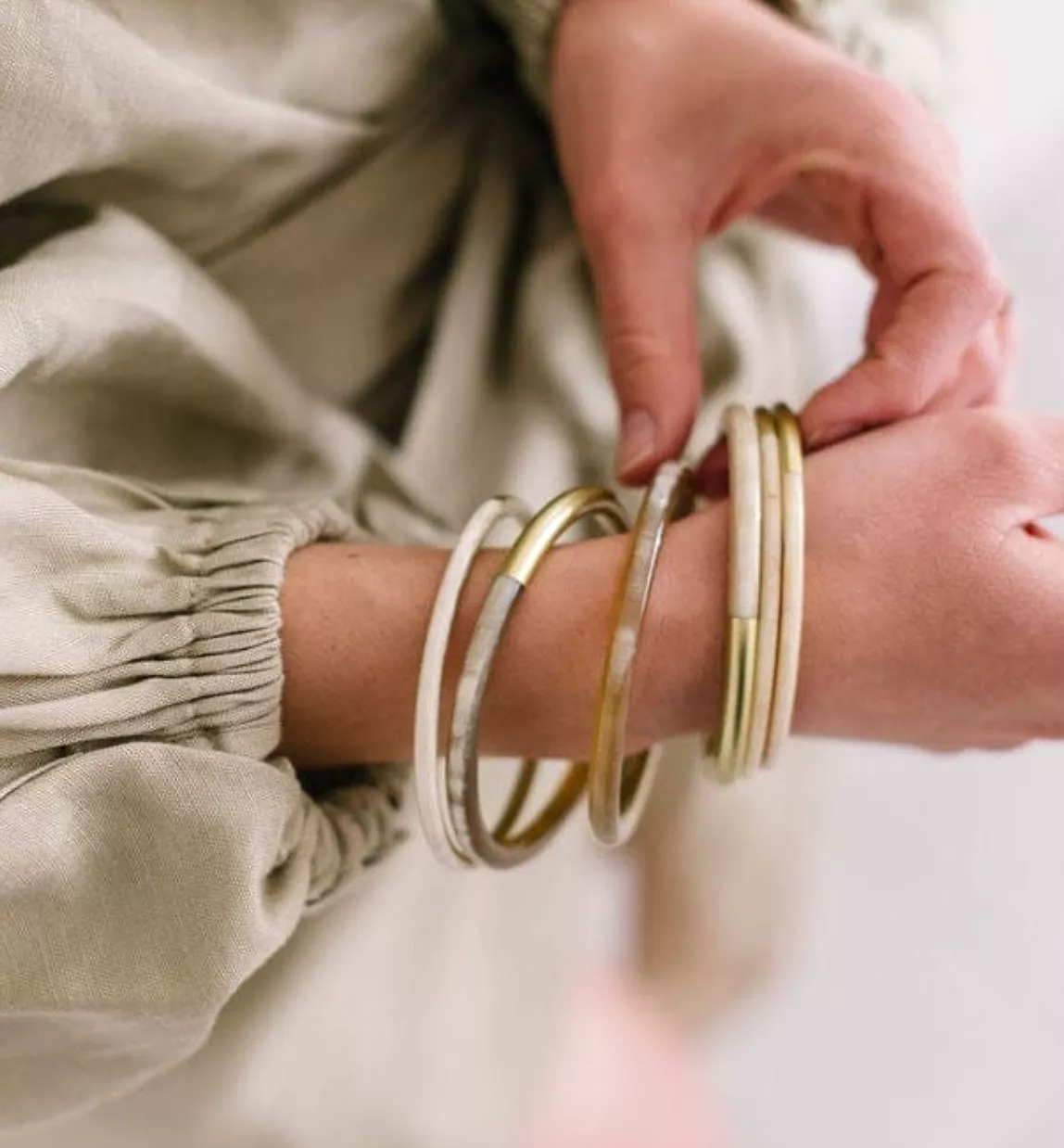 Metallic Gold Mix Bangle Set