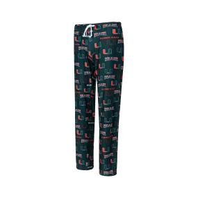 Miami Hurricanes Womens Breakthrough AOP Lounge Pajama Pants -Green