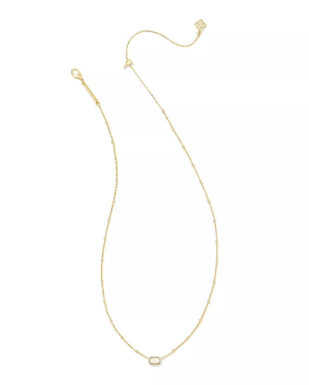 Mini Elisa Gold Satellite Short Pendant Necklace in Ivory Mother-Of-Pearl