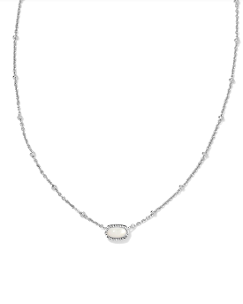 Mini Elisa Silver Satellite Short Pendant Necklace in Ivory Mother-of-Pearl