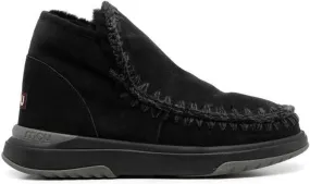 Mou whipstitch-trim boots Black