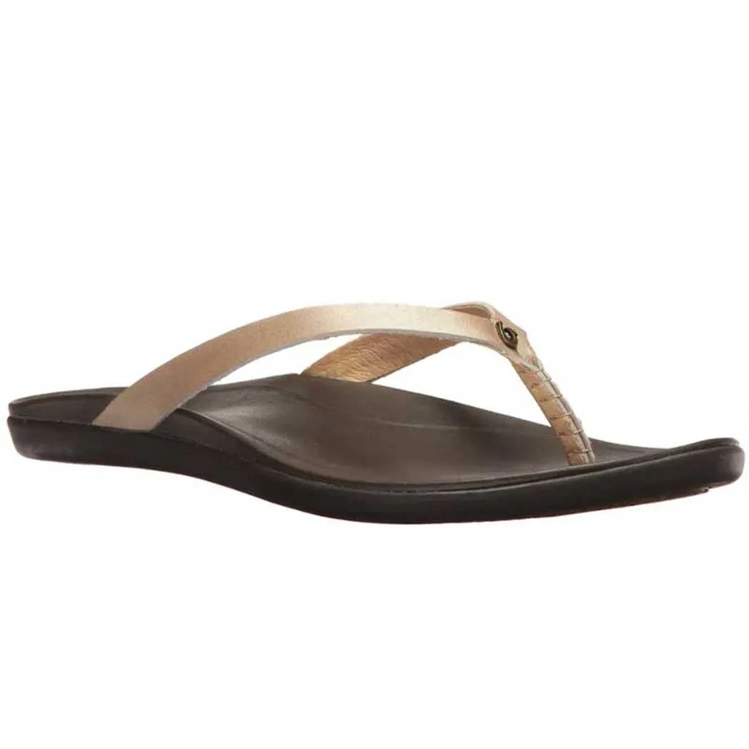 OluKai Ho'Opio Sandal Leather Bubbly/ Dark Java (Women's)