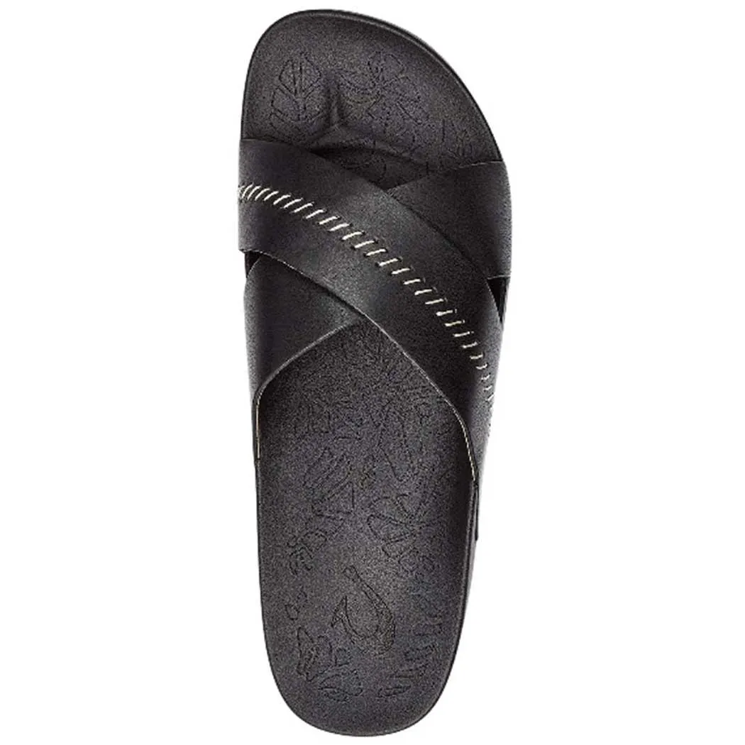 OluKai Kipea Olu Slide Sandal Black/ Black (Women's)