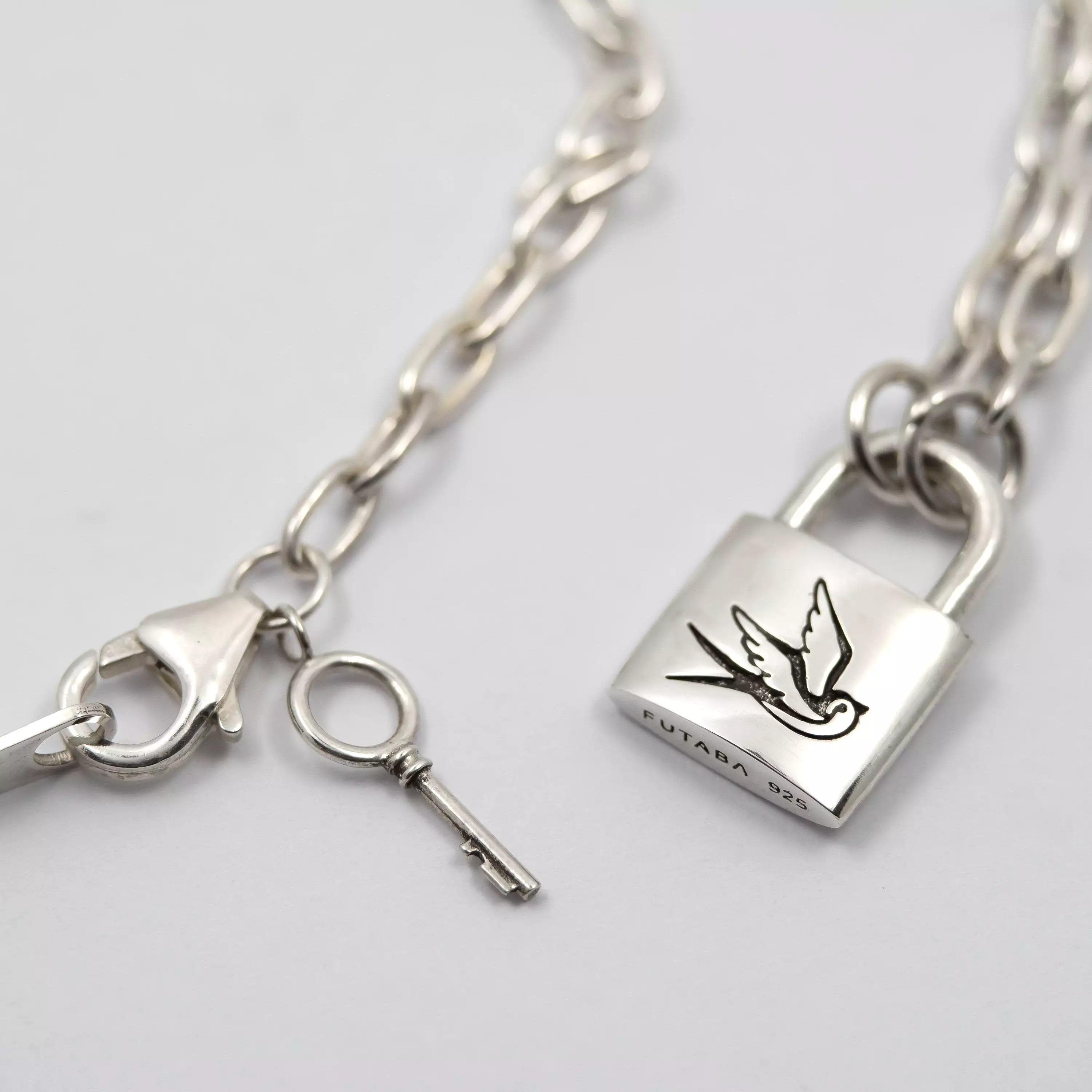 Padlock and Key Necklace - Sterling Silver