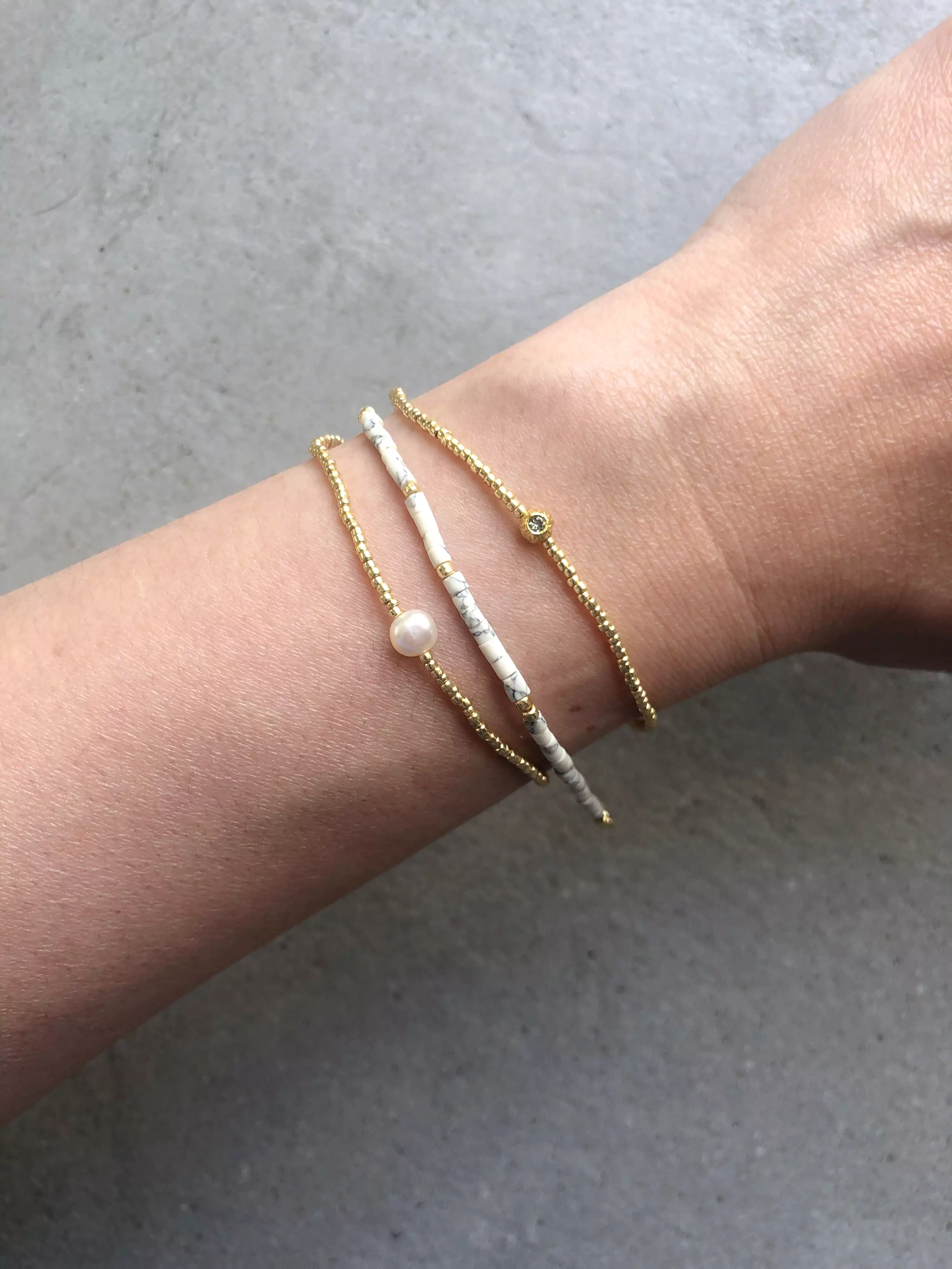 Pearly Bracelet, Gold