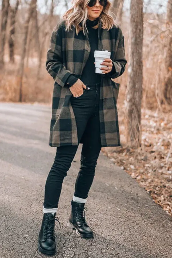 Perfect Days Ahead Plaid Cocoon Midi Coat