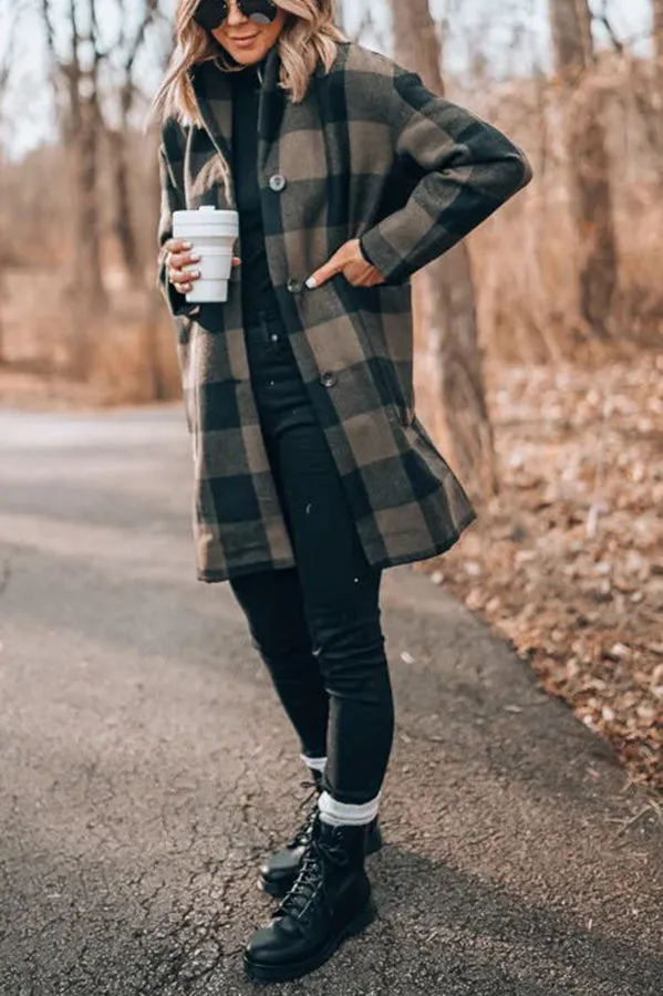 Perfect Days Ahead Plaid Cocoon Midi Coat