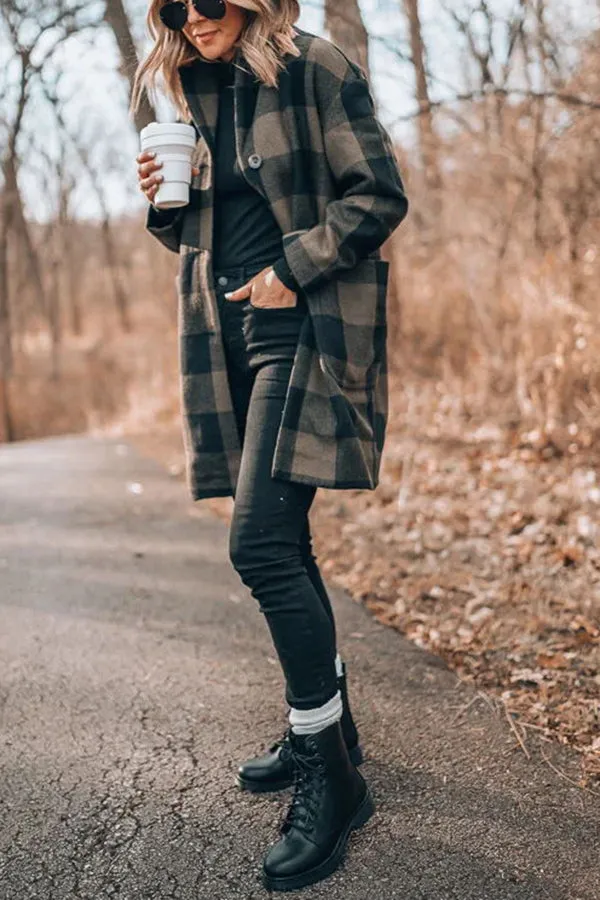 Perfect Days Ahead Plaid Cocoon Midi Coat