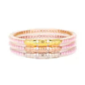 Petal Pink Three Queens All Weather Bangles Set of 3