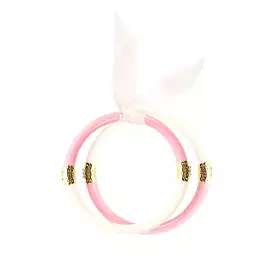 Pink/Ivory Yin & Yang All Season Bangles For Kids - Set of Two