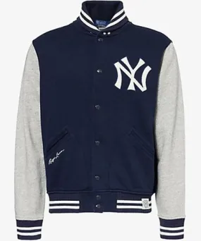 Polo Ralph Lauren x MLB Collection Ball contrast-sleeve cotton-blend varsity jacket