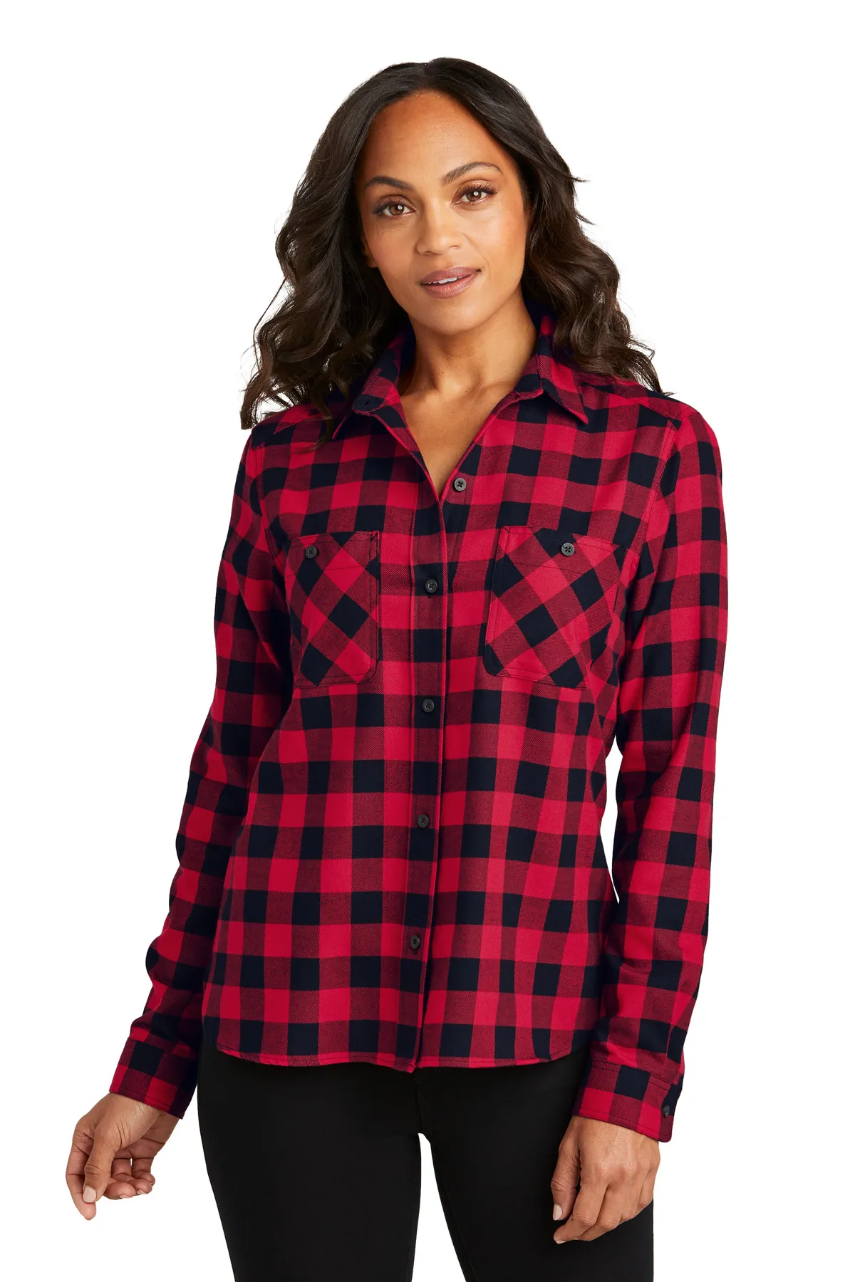 Port Authority Clothing LW669 Port Authority   Ladies Plaid Flannel Shirt SKU: LW669