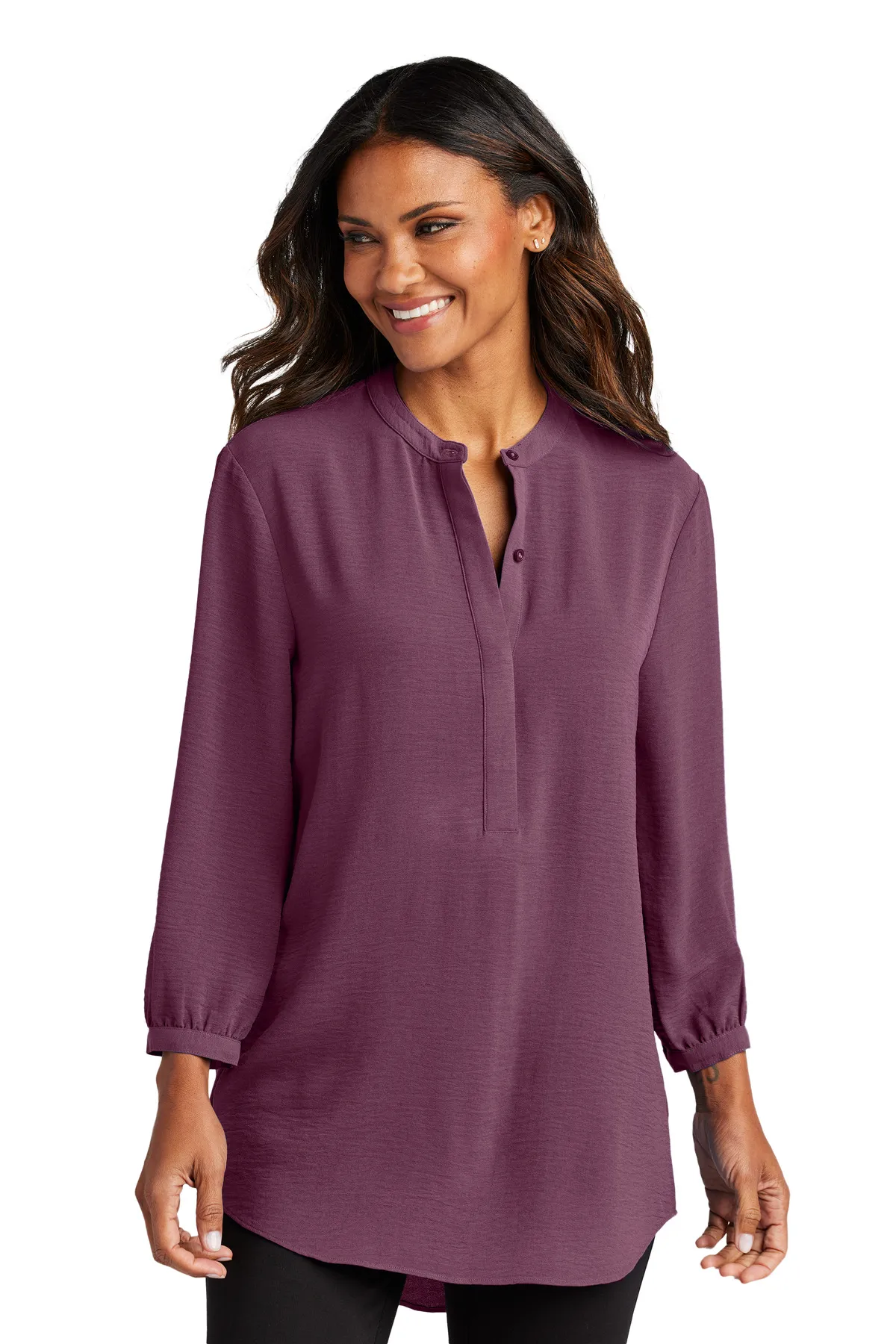 Port Authority Clothing LW713 Port Authority Ladies 3/4-Sleeve Textured Crepe Tunic SKU: LW713