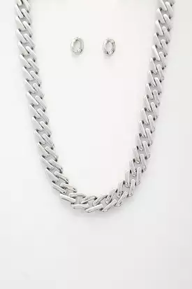 Rectangle Link Metal Necklace