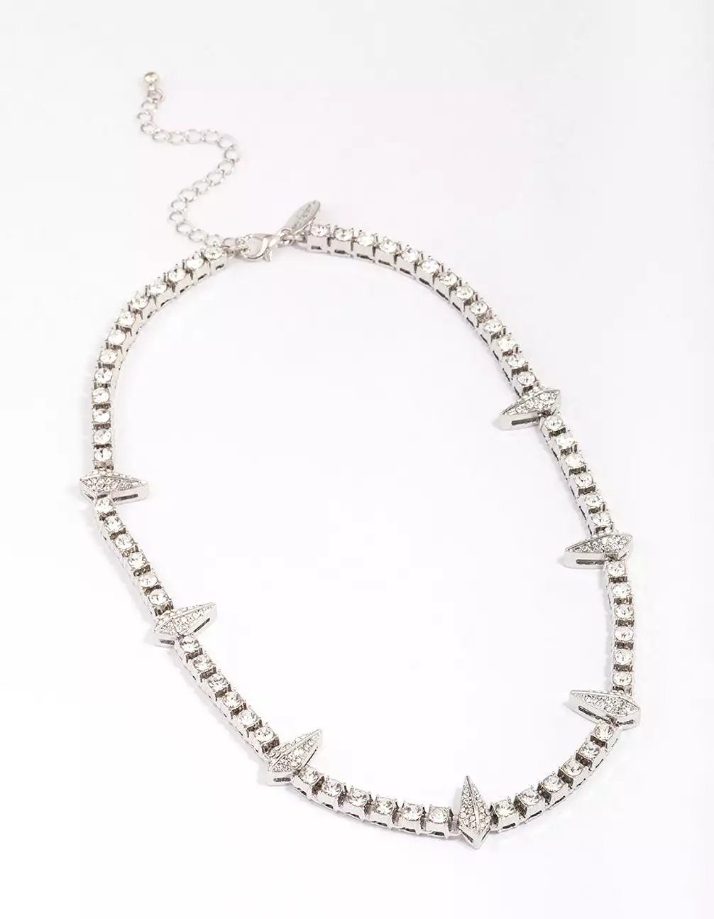 Rhodium Spark Short Necklace