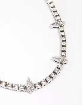 Rhodium Spark Short Necklace