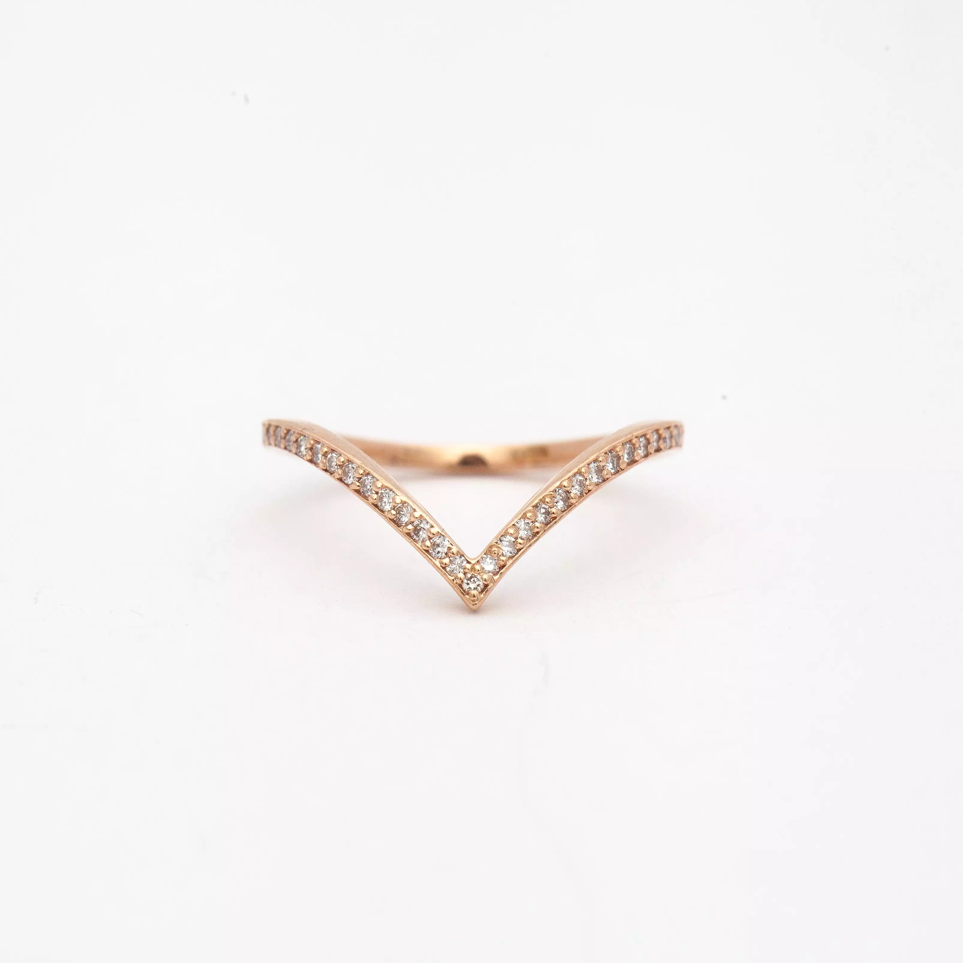 Rose Gold White Diamond Dusted Chrysalis Band