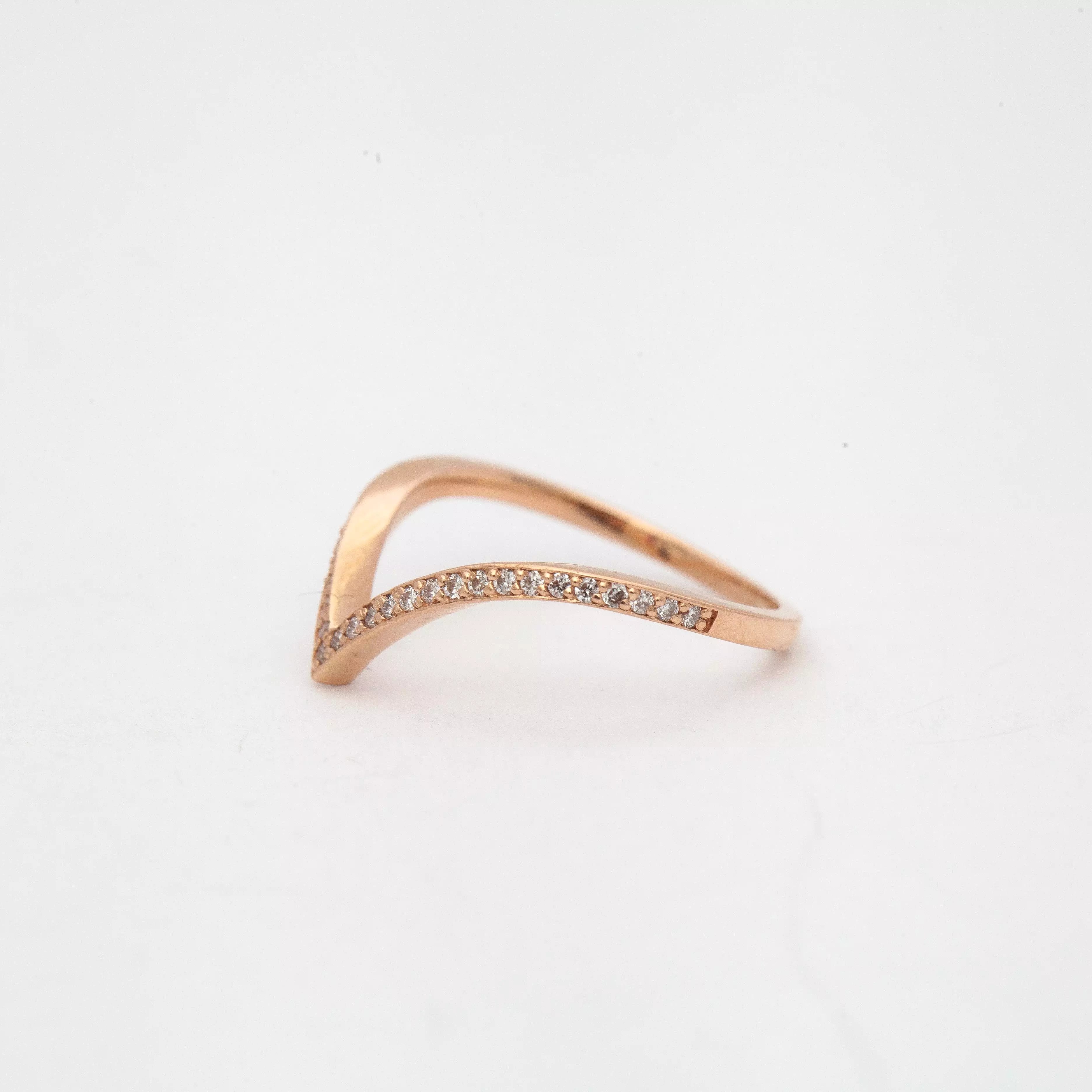 Rose Gold White Diamond Dusted Chrysalis Band