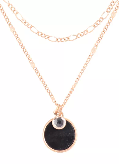 Round Stone Pendent Short Necklace