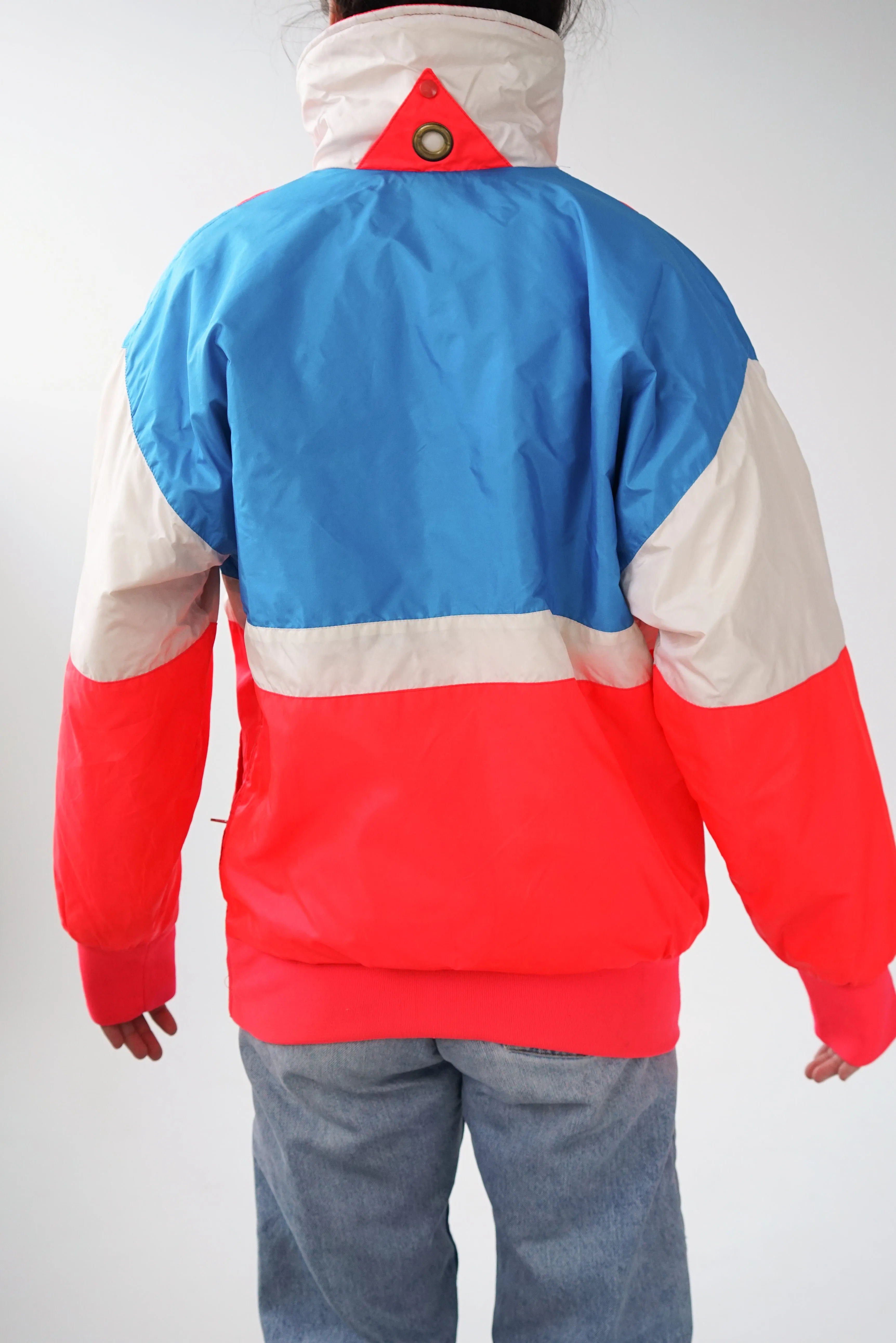 Rétro fluo Ditrani vintage 80s pull over ski jacket unisex size 36 (S)