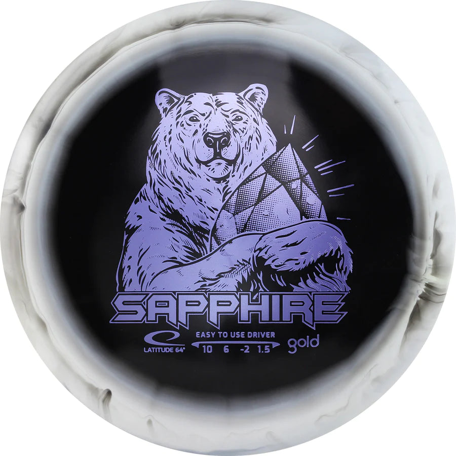 Sapphire Gold Orbit Inverted Stamp