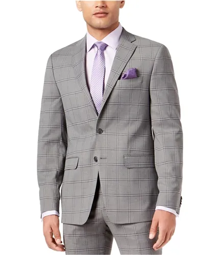 Sean John Mens Windowpane Two Button Blazer Jacket, TW2