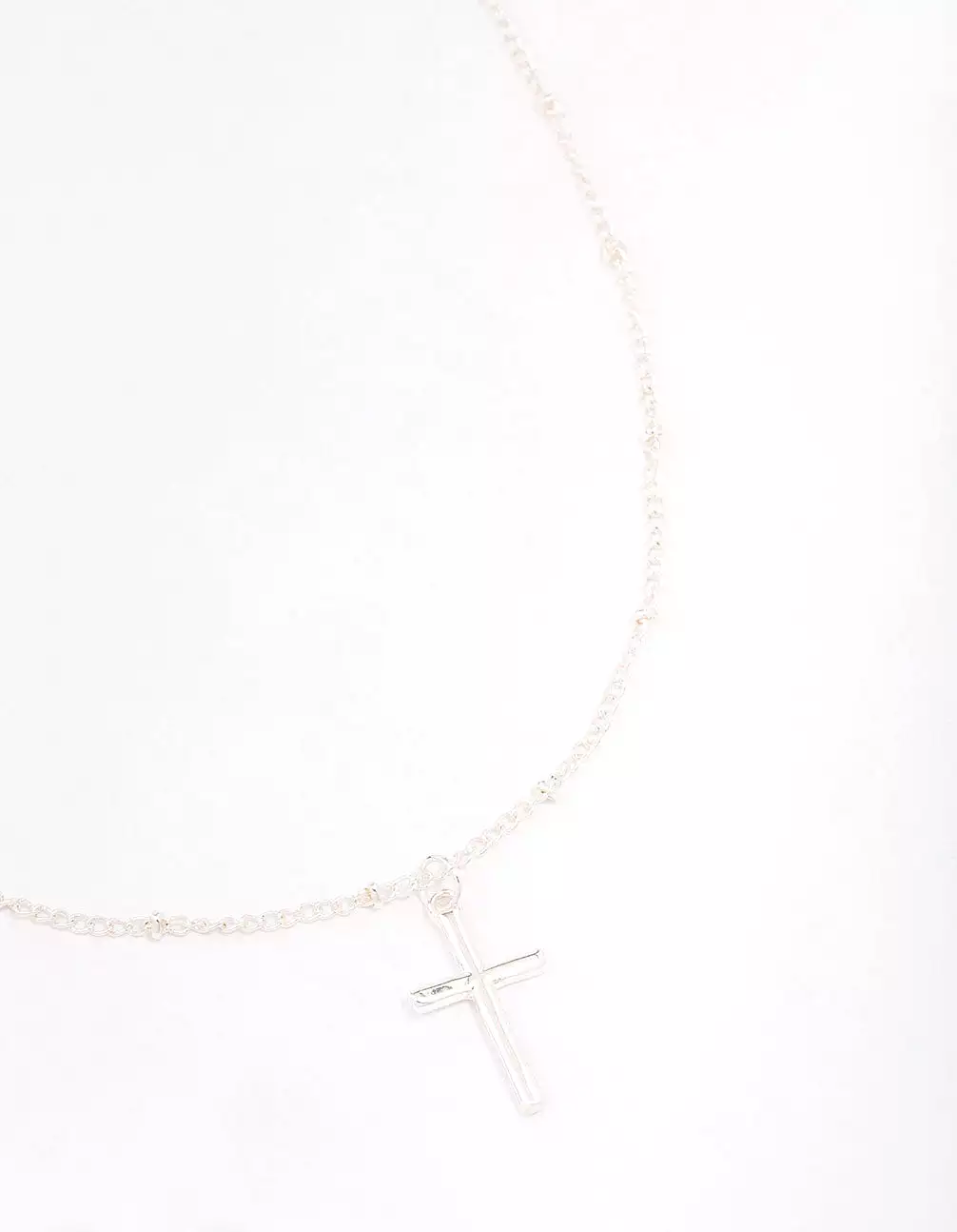 Silver Classic Cross Ball Chain Necklace