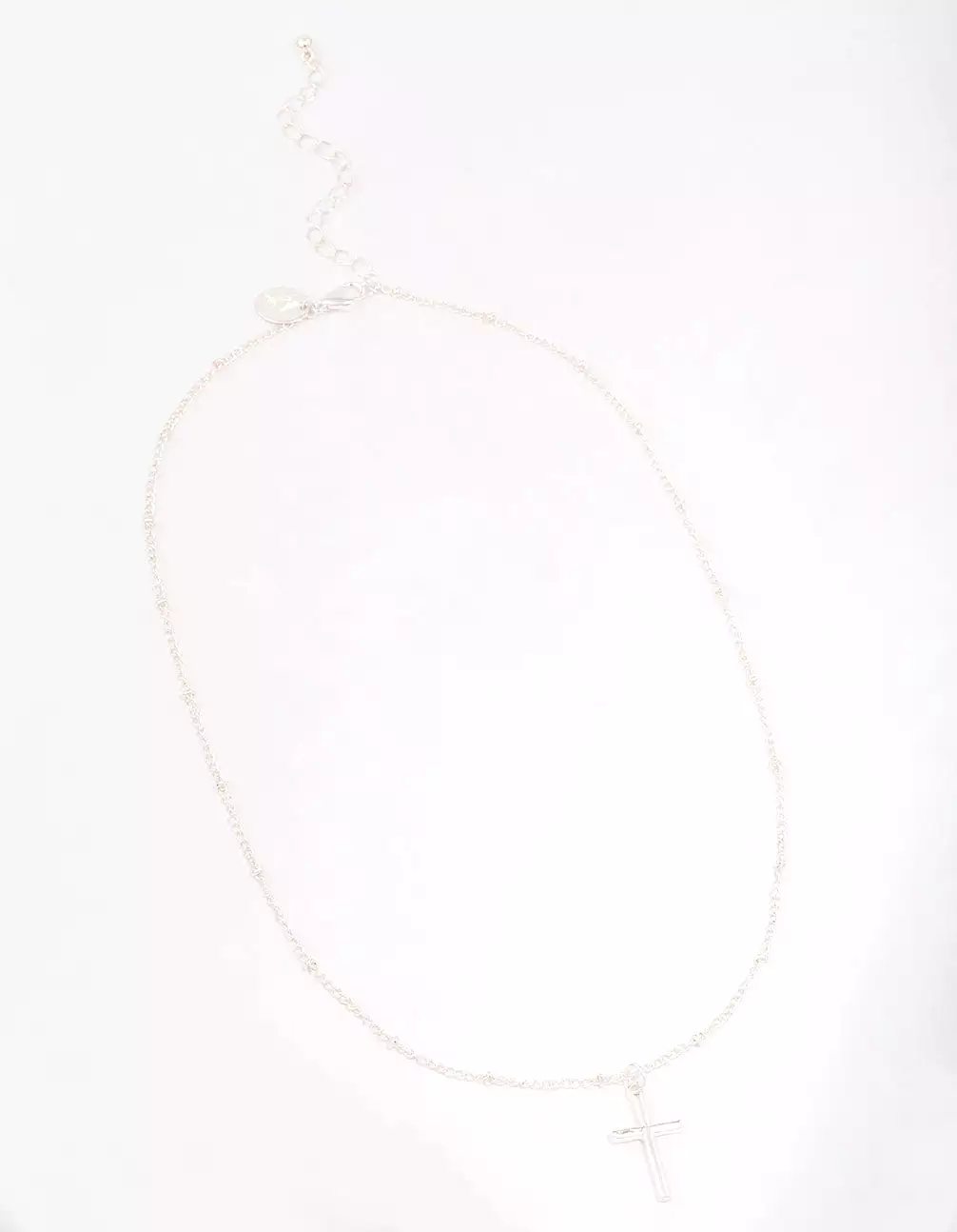 Silver Classic Cross Ball Chain Necklace